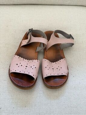 Freshly Picked Pink and Brown Leather Girls Sandals Size 13.